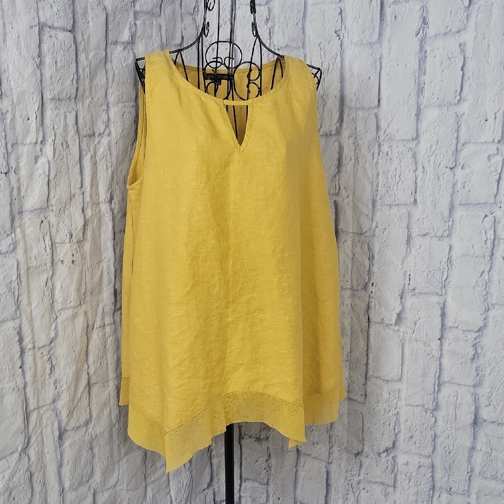 FOR CYNTHIA Linen Yellow‎ Blouse Vibrant and Stylish